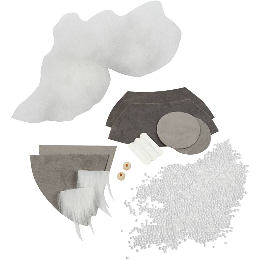 Mini Craft Kit, Scandinavian Santa gnomes, H: 12 cm, grey, 1 pack [HOB-977429]