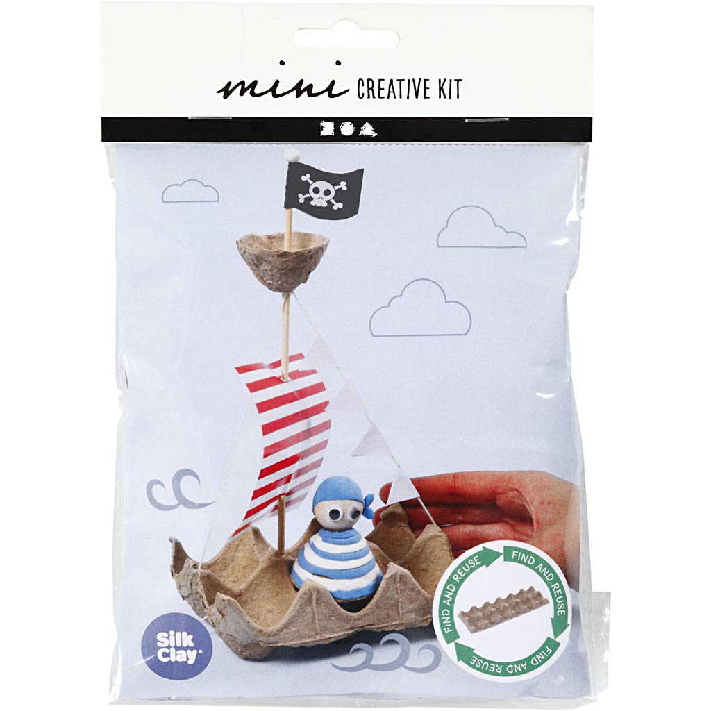 Mini Craft Kit, Egg box pirate ship, 1 pack