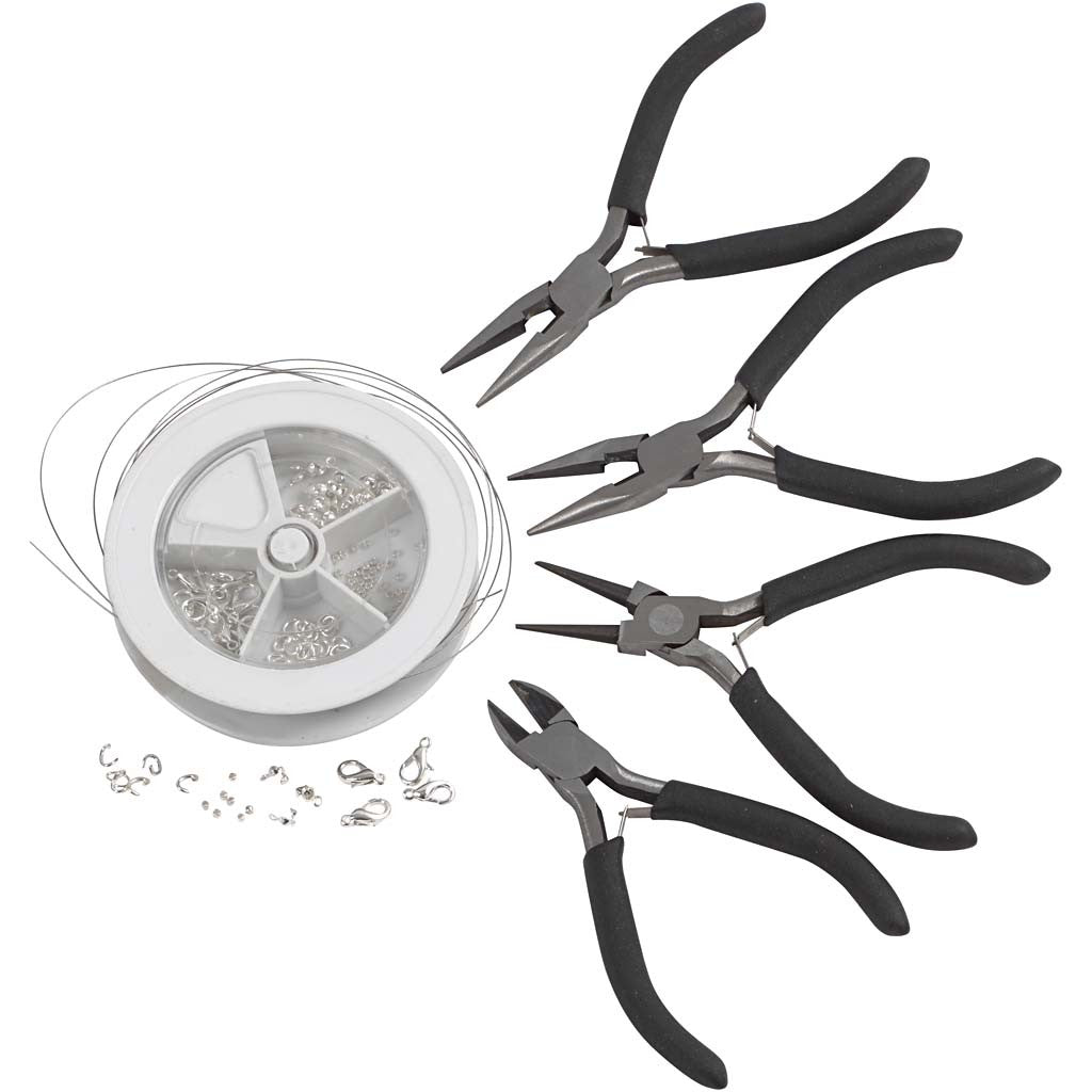 Jewellery Making Kit, silver-plated, 1 set [HOB-99128]