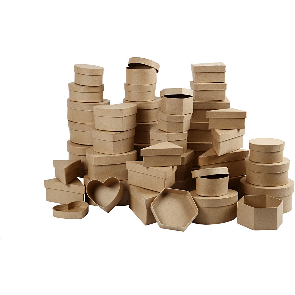 Boxes, H: 5-7,5 cm, dia. 10-18 cm, 72 pc/ 1 pack [HOB-99281]