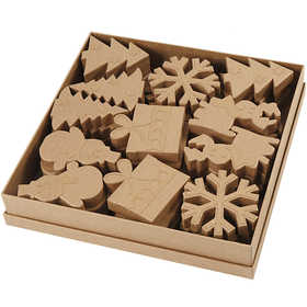 Christmas Shapes, H: 10-14 cm, 6x6 pc/ 1 pack [HOB-99345]