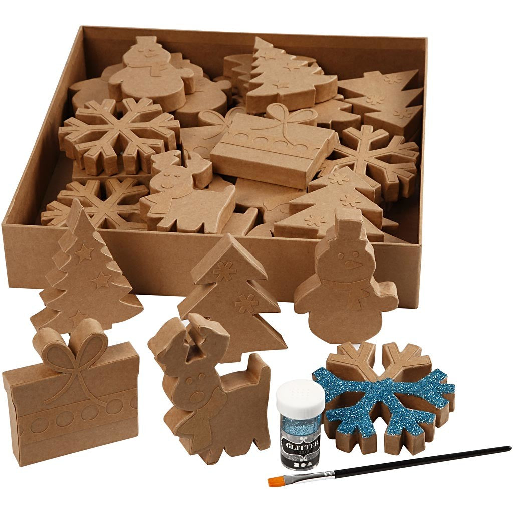 Christmas Shapes, H: 10-14 cm, 6x6 pc/ 1 pack [HOB-99345]