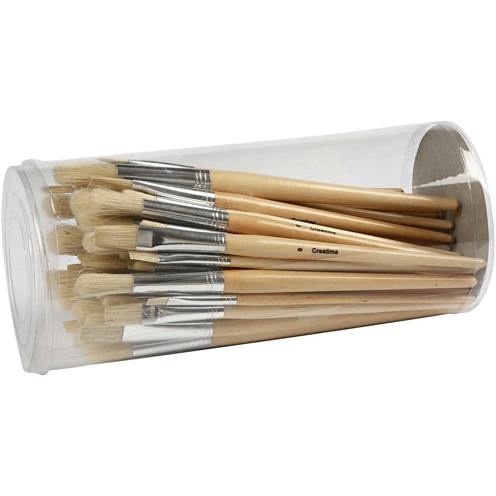 Nature Line Brushes, no. 1+2+3+4+5+6+7+8+9+10, L: 19,5-23 cm, W: 4-17 mm, flat,round, 80 pc/ 1 pack [HOB-99821]