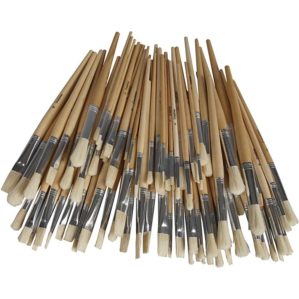 Nature Line Brushes, no. 1+2+3+4+5+6+7+8+9+10, L: 19,5-23 cm, W: 4-17 mm, flat,round, 80 pc/ 1 pack [HOB-99821]