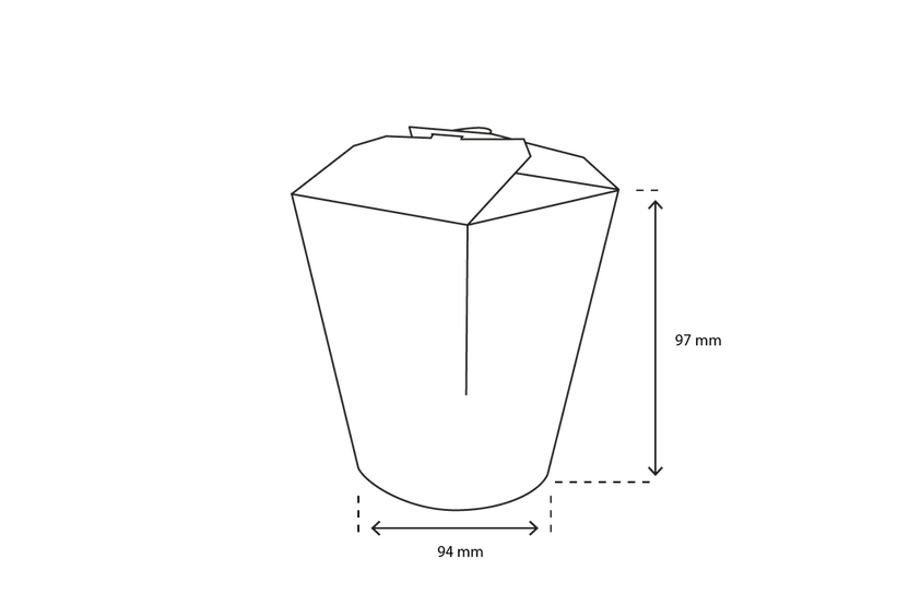 Wok to Go cup Carton 9,4x9,7 cm 26oz 750ml White (500 pcs) [TK-9987002]