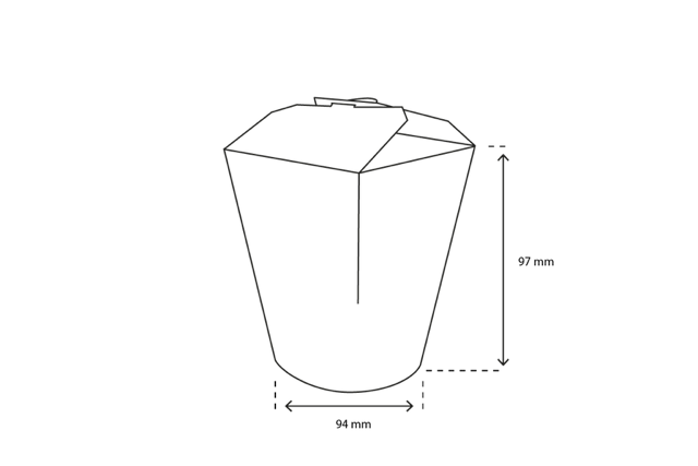 Wok to Go cup Carton 9,4x9,7 cm 26oz 750ml White (500 pcs) [TK-9987002]