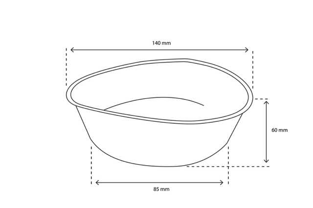 Bowl Palm Leaf 500ml Ø14 cm (100 pcs) [TK-9987129]