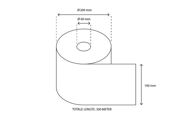 Towel Roll Midi 1 ply 300 meter recycled (6 pcs) [TK-9987460]
