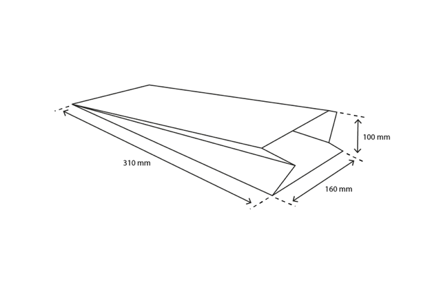 Snack Bags perforated Paper (2 pond) 16x10x31 cm White 45gr (1.100 pcs) [TK-9987489]