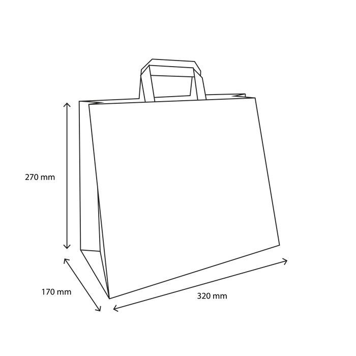 Carrier Bags Paper 32x17x27cm White (250 pcs) [TK-9987496]