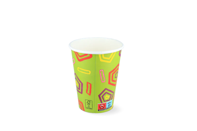 Milkshake cup Carton small 360ml Ø9 cm 12oz green FSC®Mix (500 pcs) [TK-9987533]