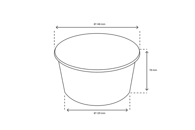 Salad Poke Bowl 1000ml 32oz Ø14,8x7,8 cm White (300 pcs) [TK-9987588]