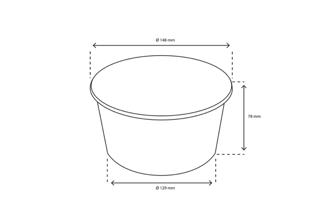 Salad Poke Bowl 1000ml 32oz Ø14,8x7,8 cm kraft (300 pcs) [TK-9987589]