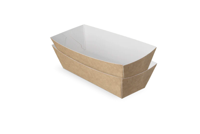 Croquette trays A5 3,9x3,5x11,4 cm kraft/White (400 pcs) [TK-9987890]