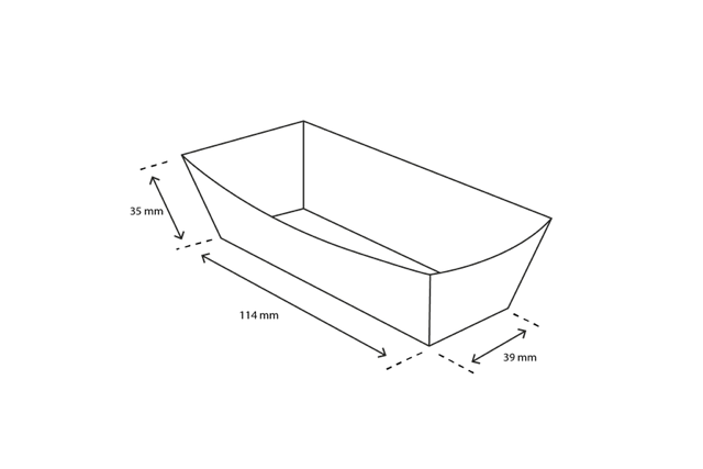Croquette trays A5 3,9x3,5x11,4 cm kraft/White (400 pcs) [TK-9987890]