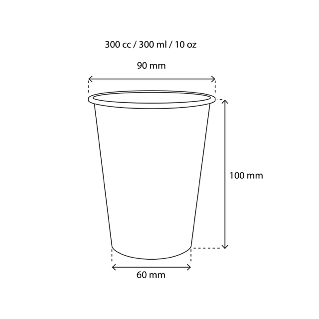 Coffee Cup Carton 300cc 10oz Ø9 cm striped (1.000 pcs) [TK-9987929]