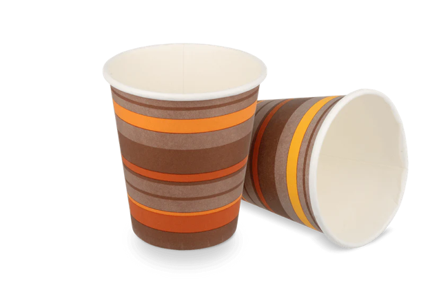 Coffee Cup Carton 300cc 10oz Ø9 cm striped (1.000 pcs) [TK-9987929]