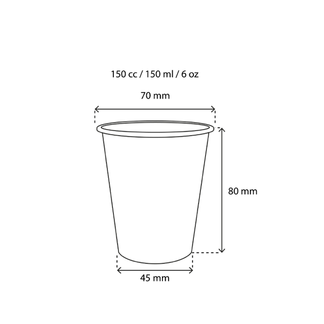 Coffee Cup 150cc 6oz Ø7 cm Kraft (2.500 pcs) [TK-9987936]