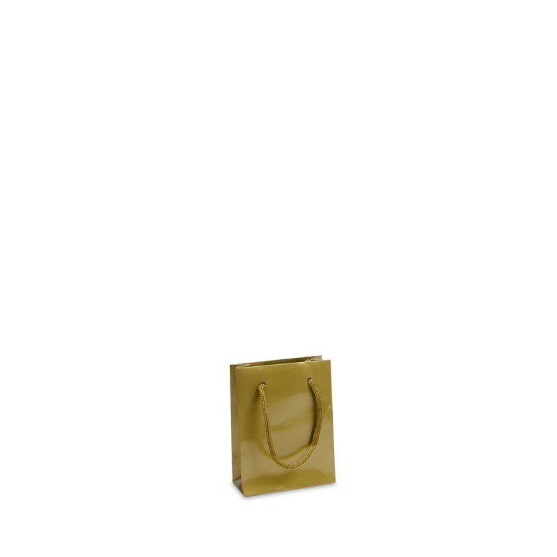 Glossy Carrier Bags 10+4,5x13cm Gold (250 pcs) [FP-DPK032]