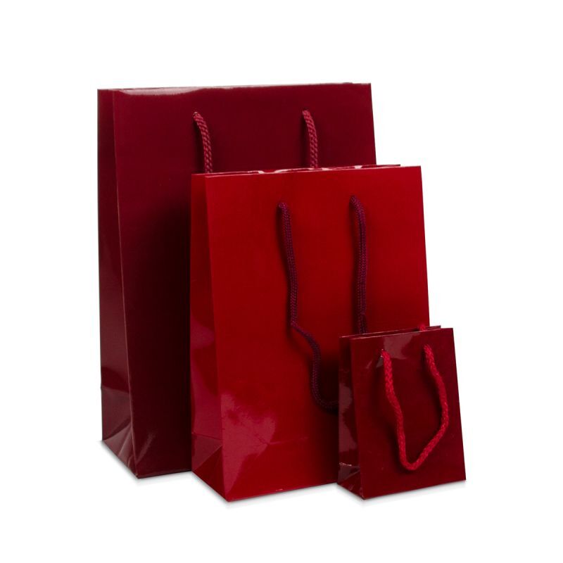 Glossy Carrier Bags 25+11x33cm Burgundy (100 pcs) [FP-DPK041]