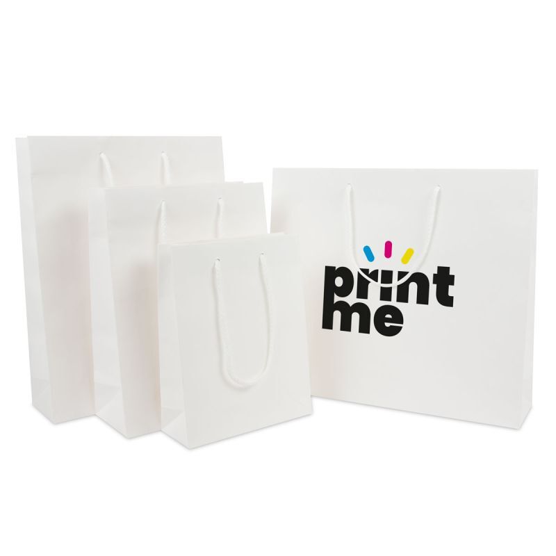 Kraft Carrier Bags 20+8x26cm White (100 pcs) [FP-DPK108]