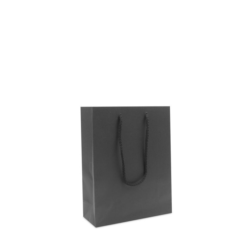 Kraft Carrier Bags 20+8x26cm Black (100 pcs) [FP-DPK112]