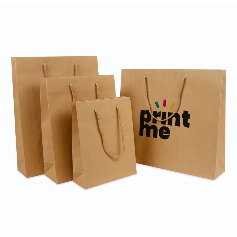 Kraft Carrier Bags 20+8x26cm Brown (100 pcs) [FP-DPK116]