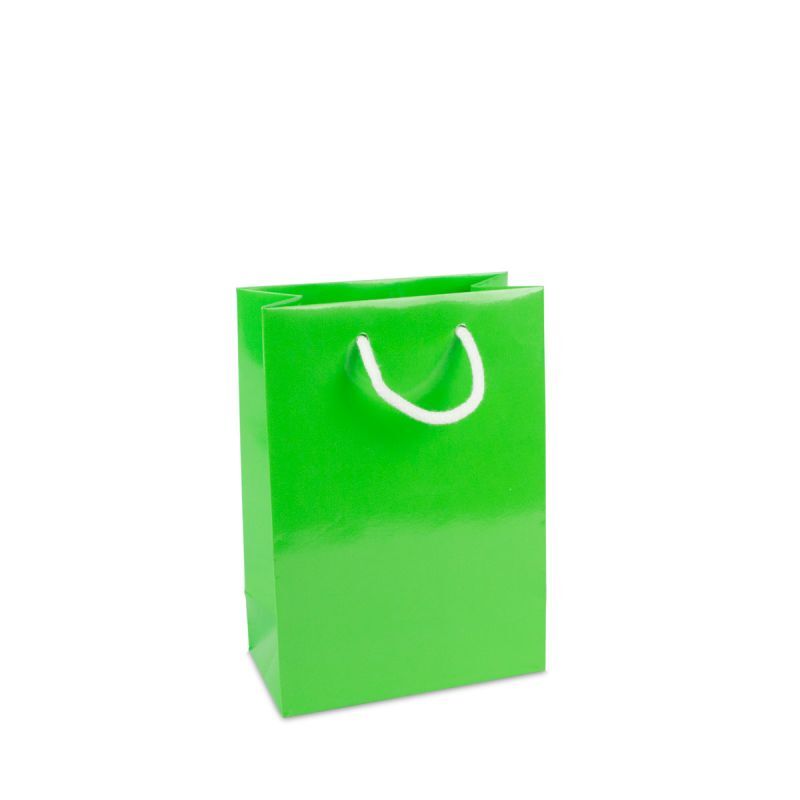 Carrier Bags Glossy 19+10x27cm Green (100 pcs) [FP-DPK131]