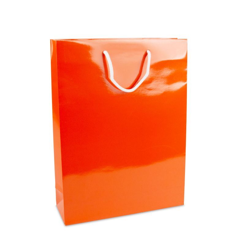 Carrier Bags Glossy 30+10x40cm Orange (100 pcs) [FP-DPK137]