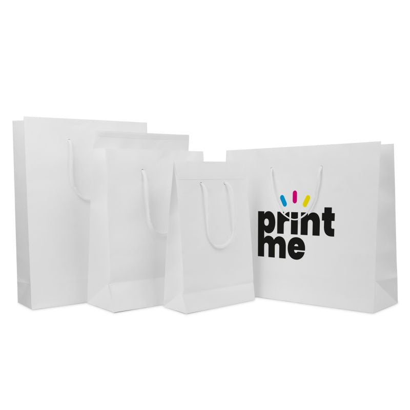 Luxury Carrier Bags with a flap 20+8x32cm White (100 pcs) [FP-DPK144]