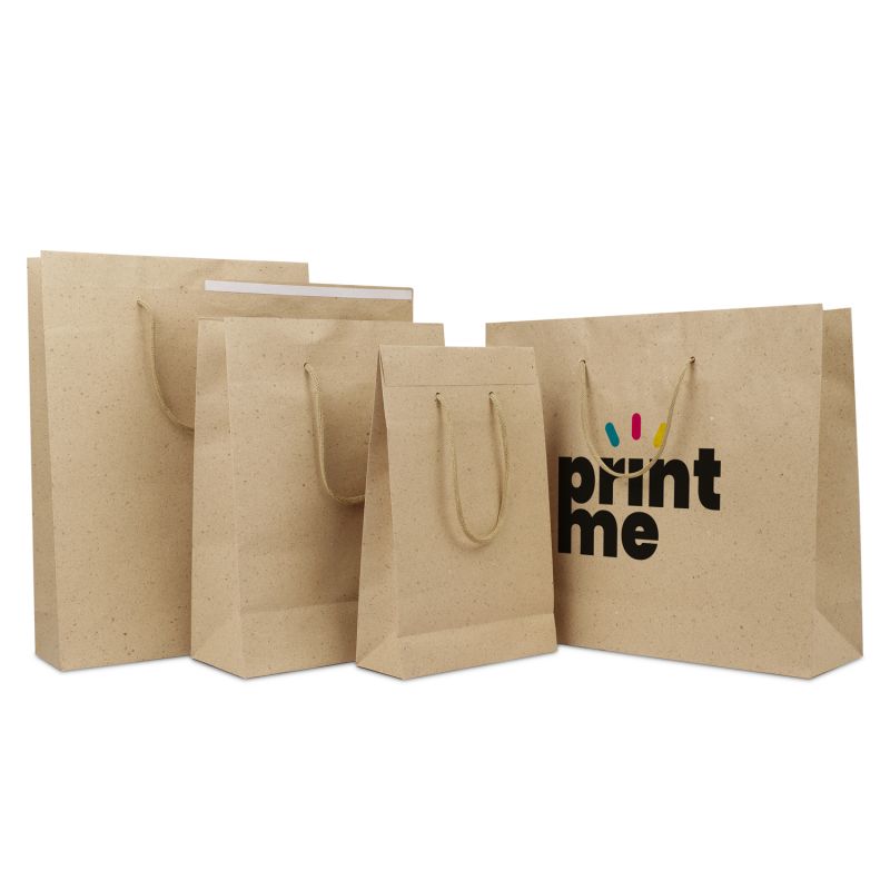 Luxury Carrier Bags with a flap 20+8x32cm Brown grey (100 pcs) [FP-DPK145]