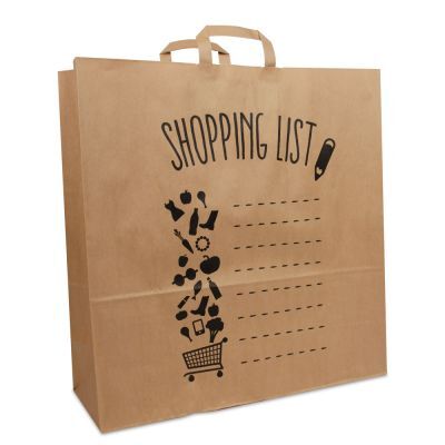 Kraft Carrier Bags Shopping list 45+17x47cm Brown (150 pcs) [FP-DPL060]