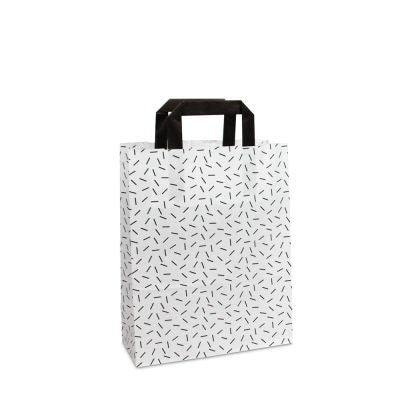Kraft Carrier Bags Sprinkle 22+10x28cm White (250 pcs) [FP-DPL072]