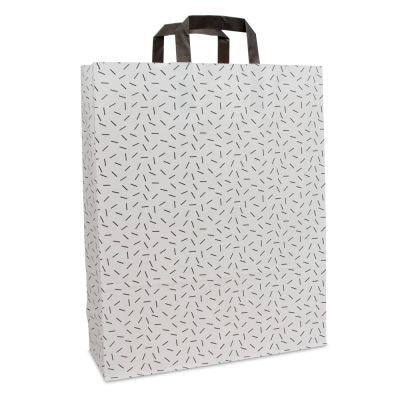Kraft Carrier Bags Sprinkle 32+12x40cm White (250 pcs) [FP-DPL074]