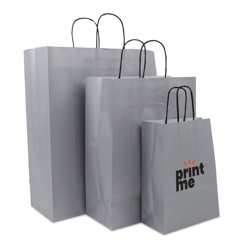 Twisted Carrier Bags 26+12x34cm Silver (250 pcs) [FP-DPT073]