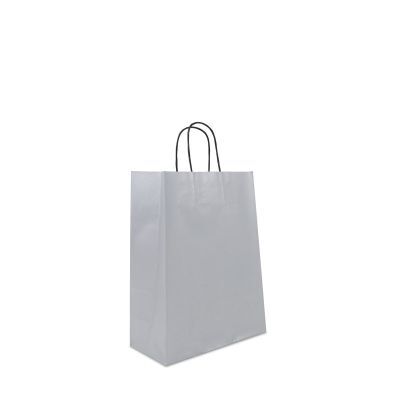 Twisted Carrier Bags 26+12x34cm Silver (250 pcs) [FP-DPT073]