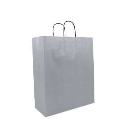 Twisted Carrier Bags 35+14x41cm Silver (250 pcs) [FP-DPT074]