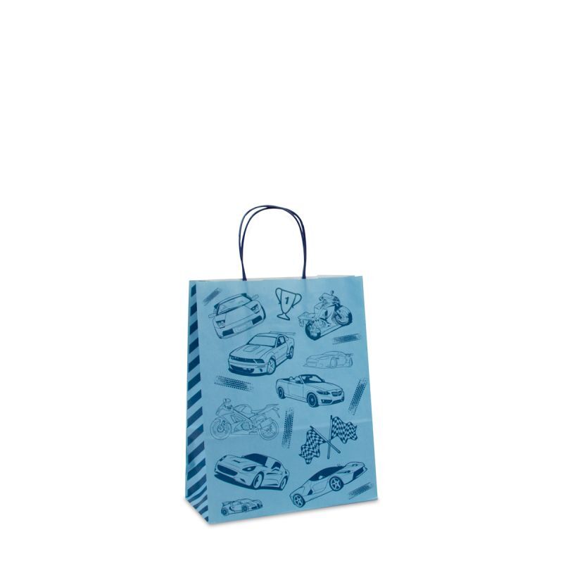 Twisted Carrier Bags Race 22+10x28cm Blue (250 pcs) [FP-DPT092]