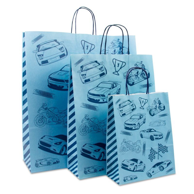 Twisted Carrier Bags Race 45+15x49cm Blue (150 pcs) [FP-DPT094]