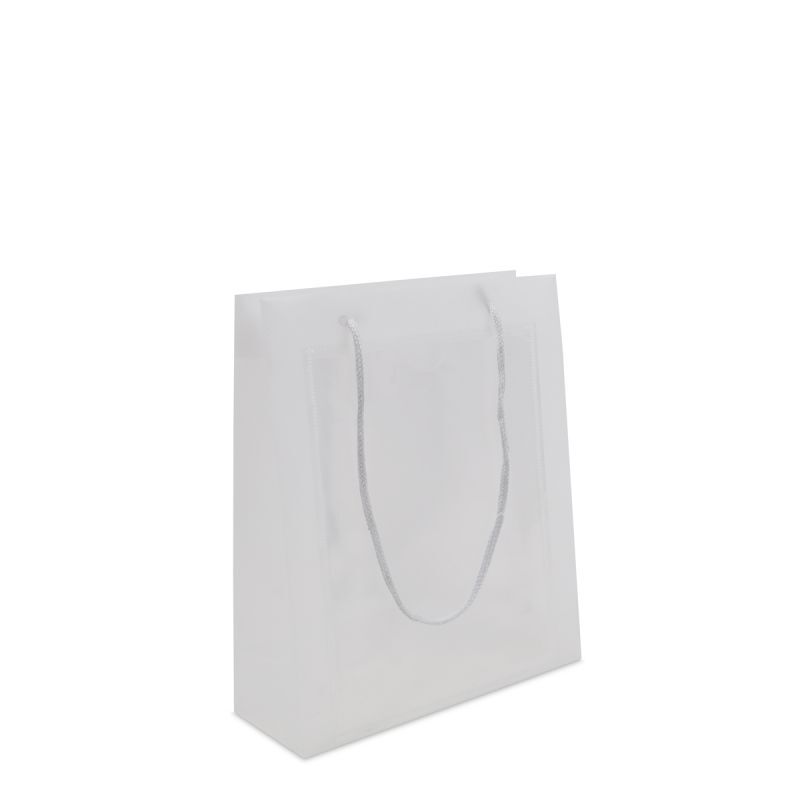 Luxury Plastic Carrier Bags with an A5 window 20+8x25cm Semi-transparent (200 pcs) [FP-DQC020]