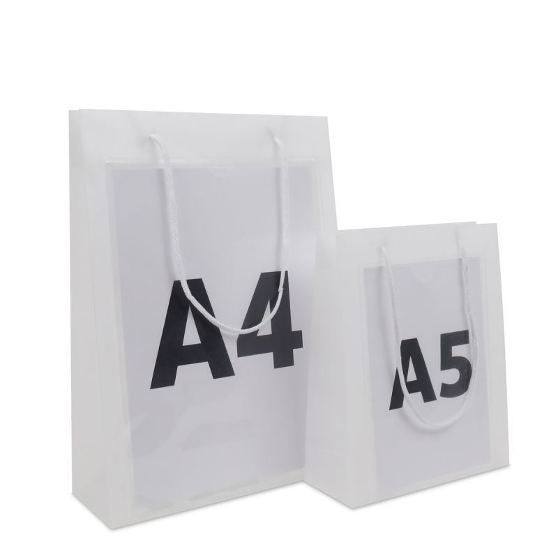 Luxury Plastic Carrier Bags with an A5 window 20+8x25cm Semi-transparent (200 pcs) [FP-DQC020]