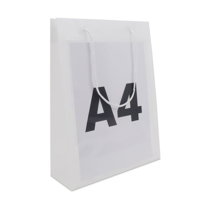 Luxury Plastic Carrier Bags with an A4 window 26+10x36cm Semi-transparent (100 pcs) [FP-DQC021]