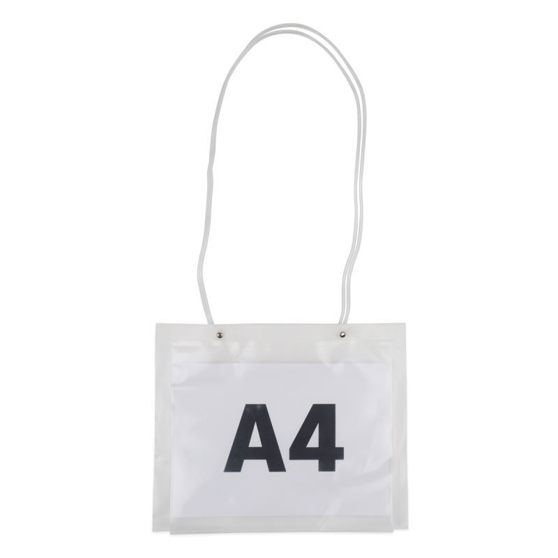 Luxury Plastic Carrier Bags with an A4 window 35x28cm Semi-transparent (100 pcs) [FP-DQC022]