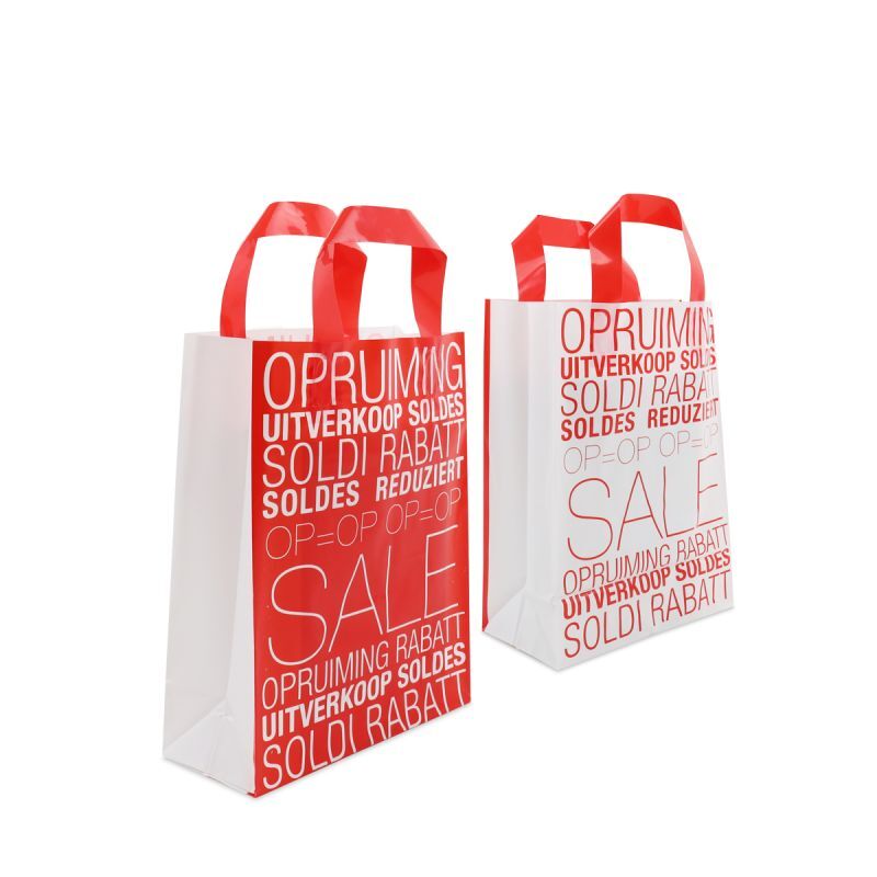 Plastic Carrier Bags 22+10x30cm Red (250 pcs) [FP-DQL008]