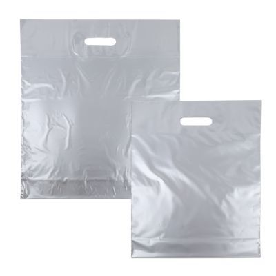 Plastic Carrier Bags 45x50+2x4cm Silver (500 pcs) [FP-DQU017]