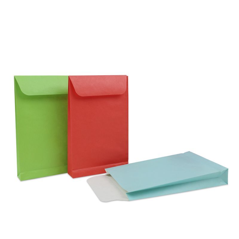 Paper gift bags with a flap closure 12+3x19cm Blue (1000 pcs) [FP-FPK338]