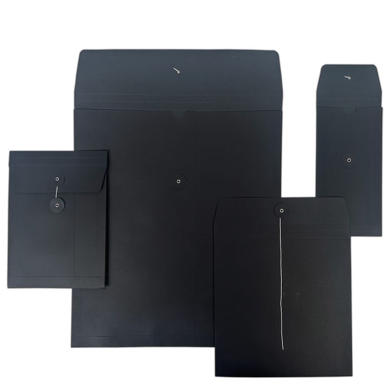 Paper invoice holders with a Japanese-style fastening 11x22+2x1,25cm Black (100 pcs) [FP-JGB009]