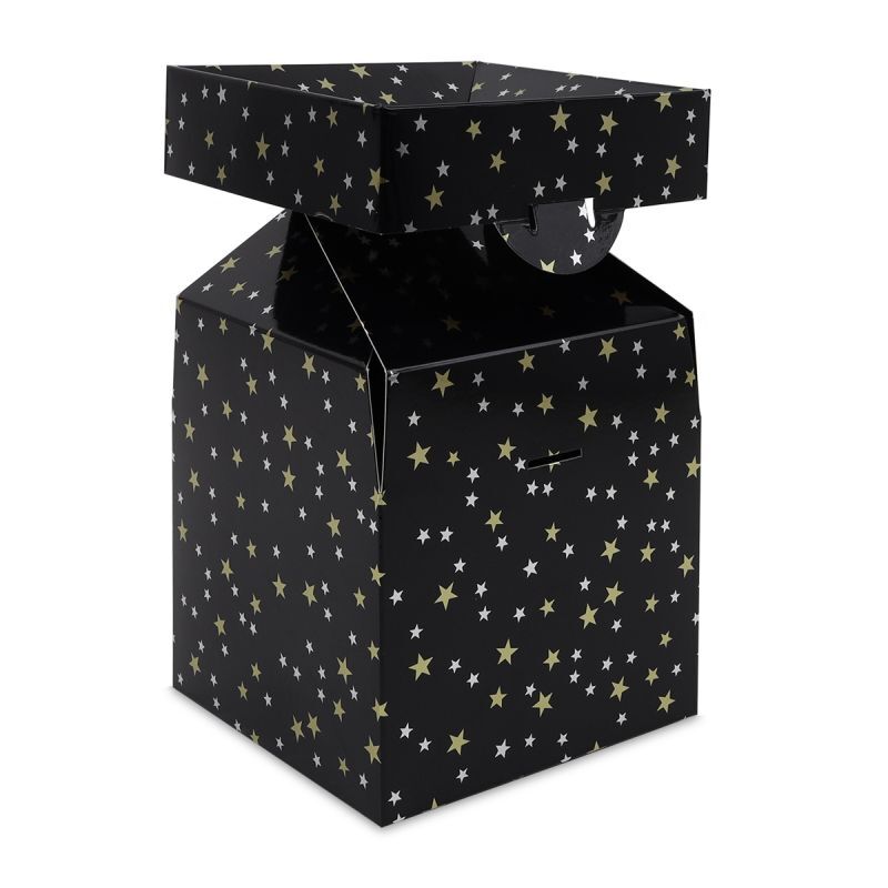 Christmas pop-up boxes - Stars 15x15x16cm Black (50 pcs) [FP-KDS001]