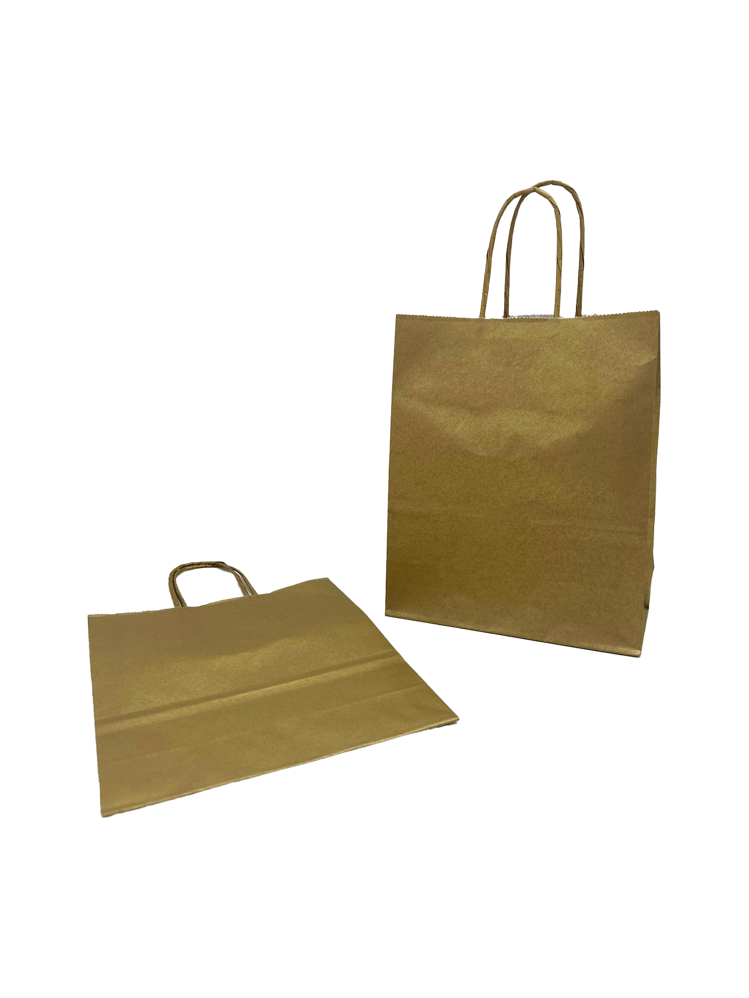 Paper Carrier Bags Gold 18+8x22cm Kraft 90 grams (50 pieces) [PAM1822GO]