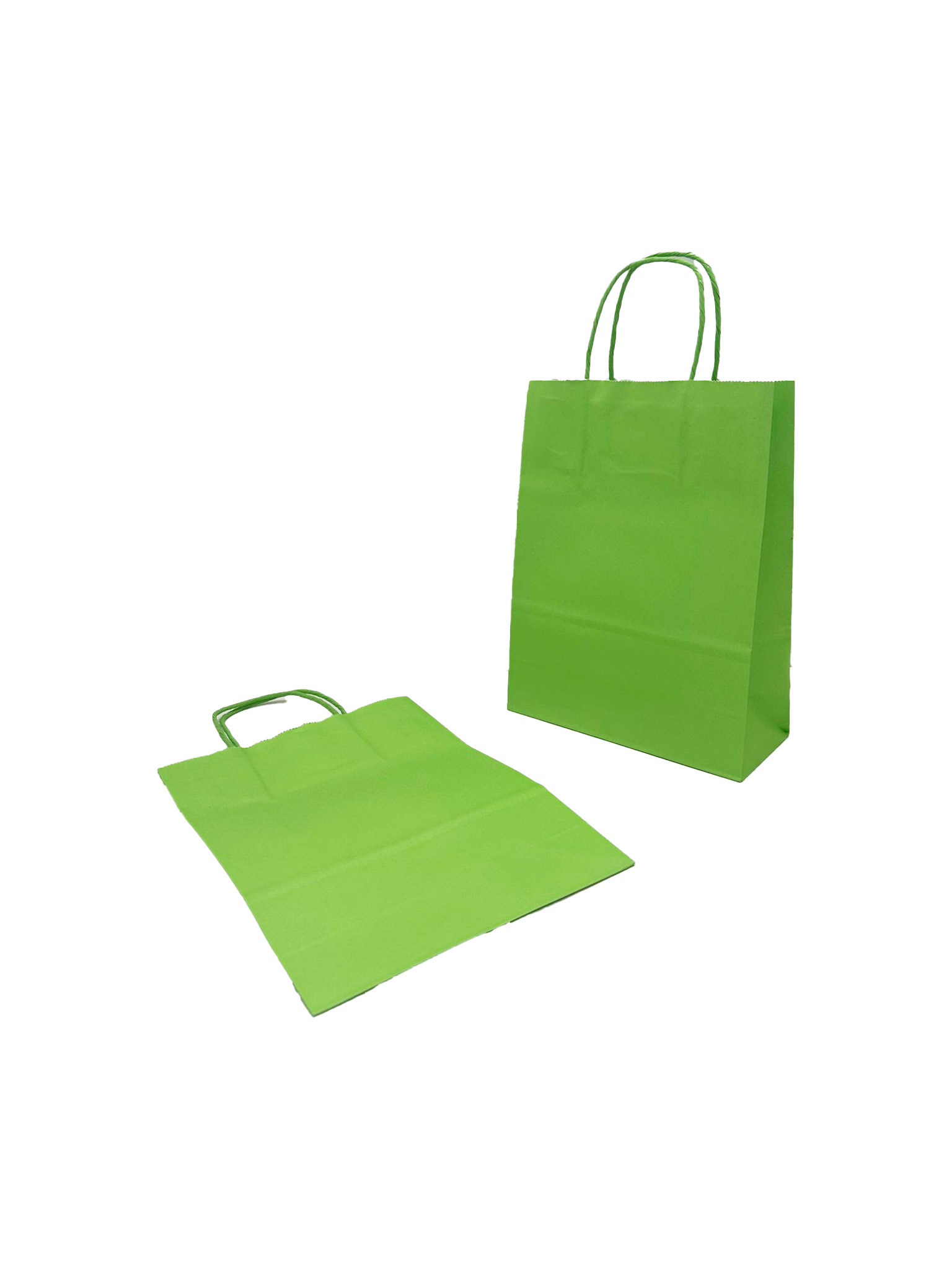Paper Carrier Bags Green 18+8x22cm Kraft 90 grams (50 pieces) [PAM1822GR]